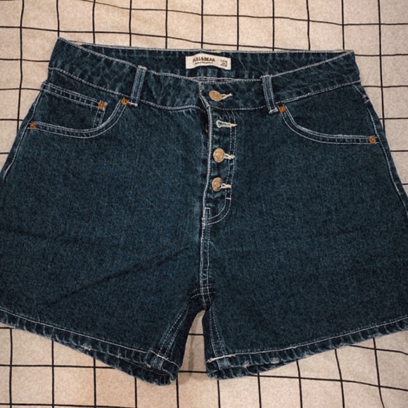 denim jean pull&bear 4 button shorts - Picture 1 of 4